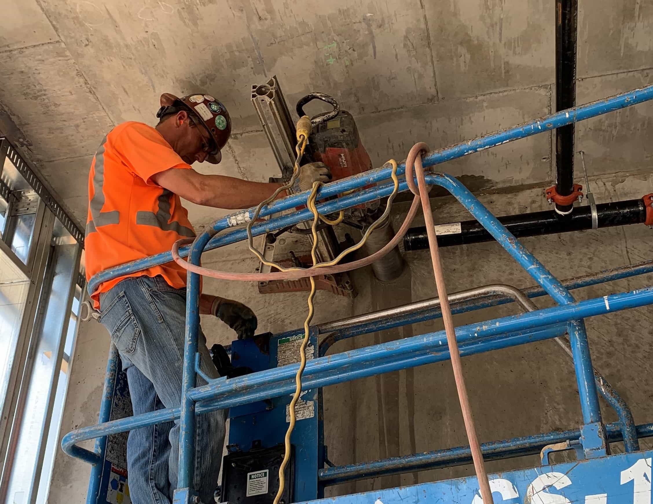 a concrete cutting construction site.